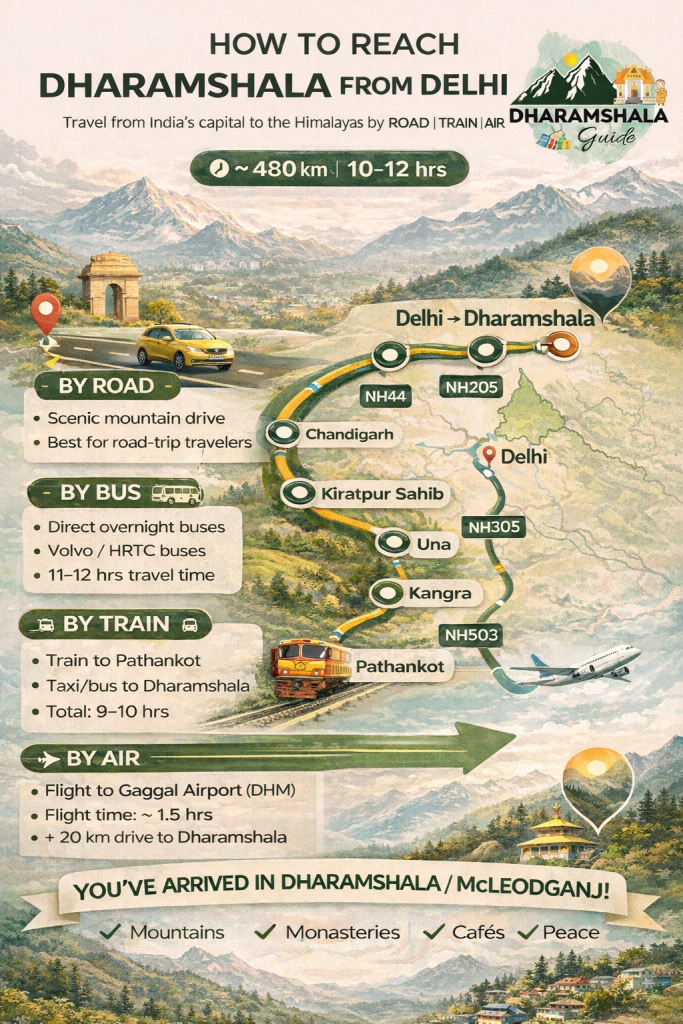 How to Reach Dharamshala from Delhi